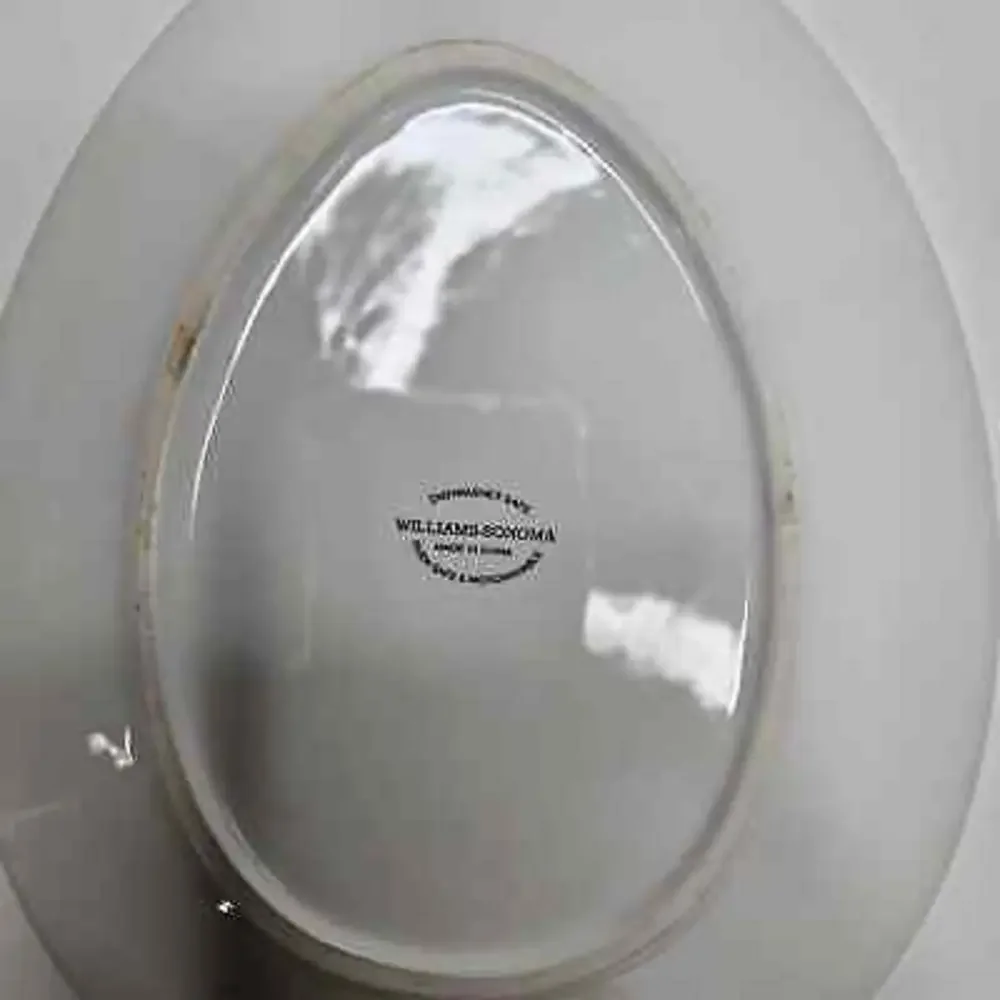 Williams-Sonoma Egg Plate Platter‎ Lime Green Glaze 9